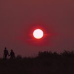 sunset, red, few, love, together, nature, two, friendship