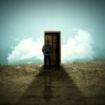 man, door, cloud, landscape, magic, fantasy, secret, door, secret, secret, secret, secret, secret