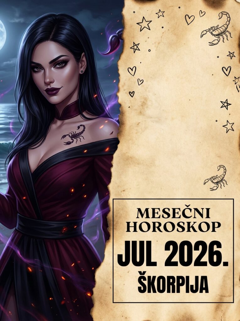 ŠKORPIJA – MESEČNI HOROSKOP ZA JUL 2026: Mesec kada sahranjujete sve lažne iluzije i hladnokrvno otimate apsolutnu moć!