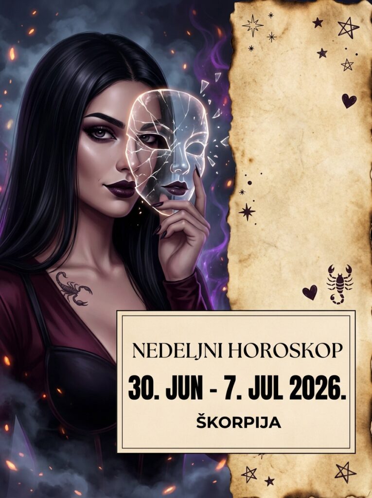 ŠKORPIJA – NEDELJNI HOROSKOP (30. JUN – 7. JUL 2026): Nedelja kada padaju najteže maske, a vi hladnokrvno otimate ono što vam pripada!