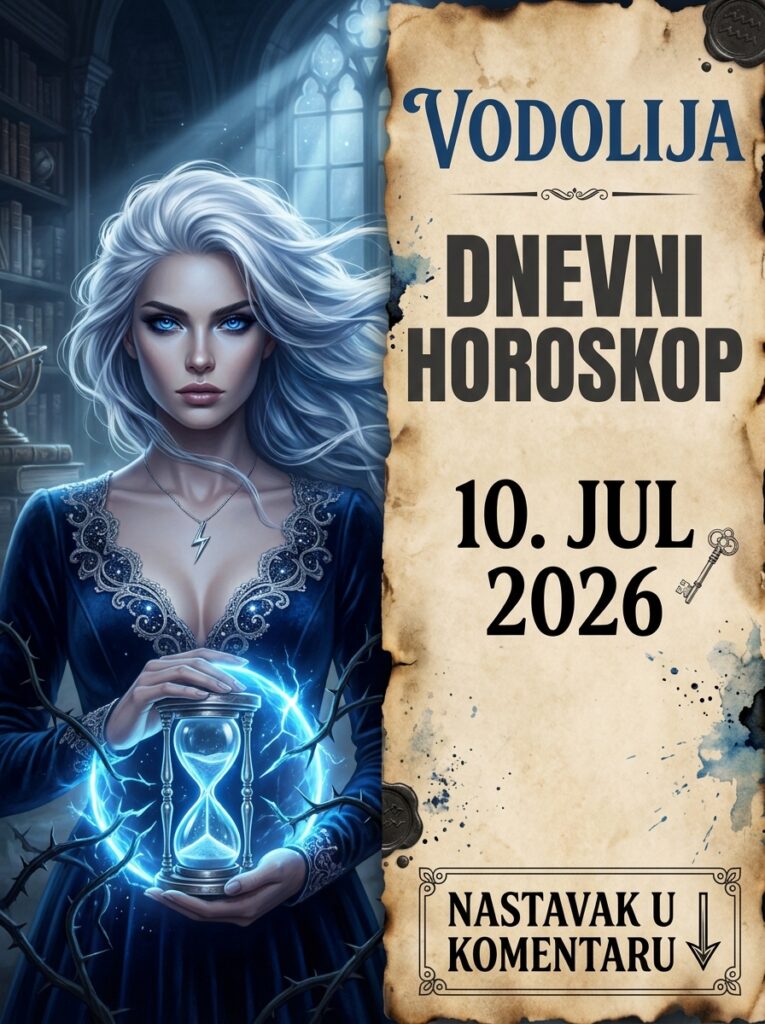 VODOLIJA – DNEVNI HOROSKOP ZA 10. JUL 2026: Univerzum vam donosi dan apsolutne istine! Otkrijte ko danas leti na vašu crnu listu i kakva vas ludačka milionska vizija čeka!
