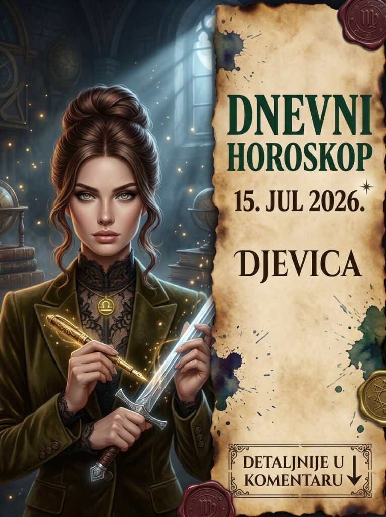 DNEVNI HOROSKOP 15. JUL 2026. – DJEVICA: Sreda apsolutne dominacije! Saznajte zašto danas vaš intelekt seče kao mač i kako ćete naplatiti svaku tuđu grešku!