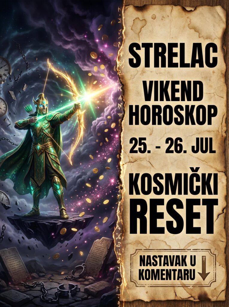 STRELAC – HOROSKOP ZA VIKEND (25. – 26. JUL 2026): Vikend brutalnih rezova, bežanja od rutine i milionskih vizija koje menjaju vaš život iz korena!