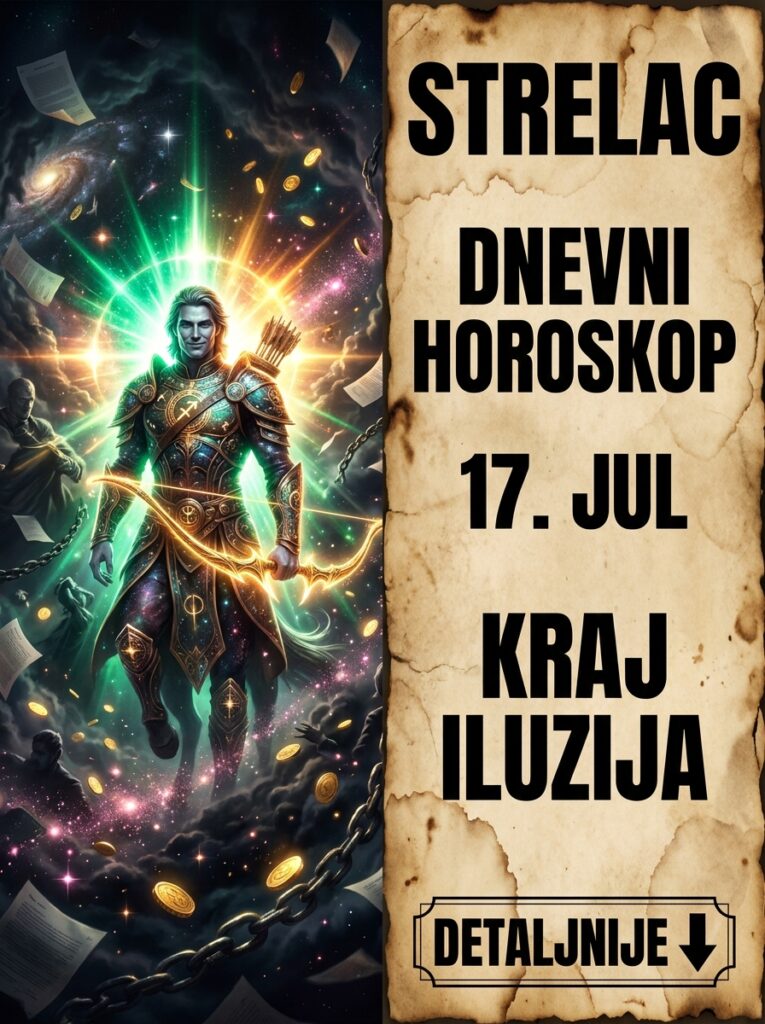 STRELAC – DNEVNI HOROSKOP ZA 17. JUL 2026: Petak surovih istina, milionski rizik koji menja sve i fatalna noćna strast koja lomi pravila!