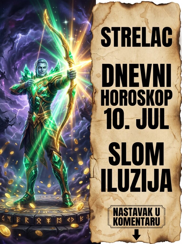 STRELAC – DNEVNI HOROSKOP ZA 10. JUL: Kosmički udar koji lomi lažne okove, stravičan finansijski rizik i noć koja donosi brutalnu istinu!