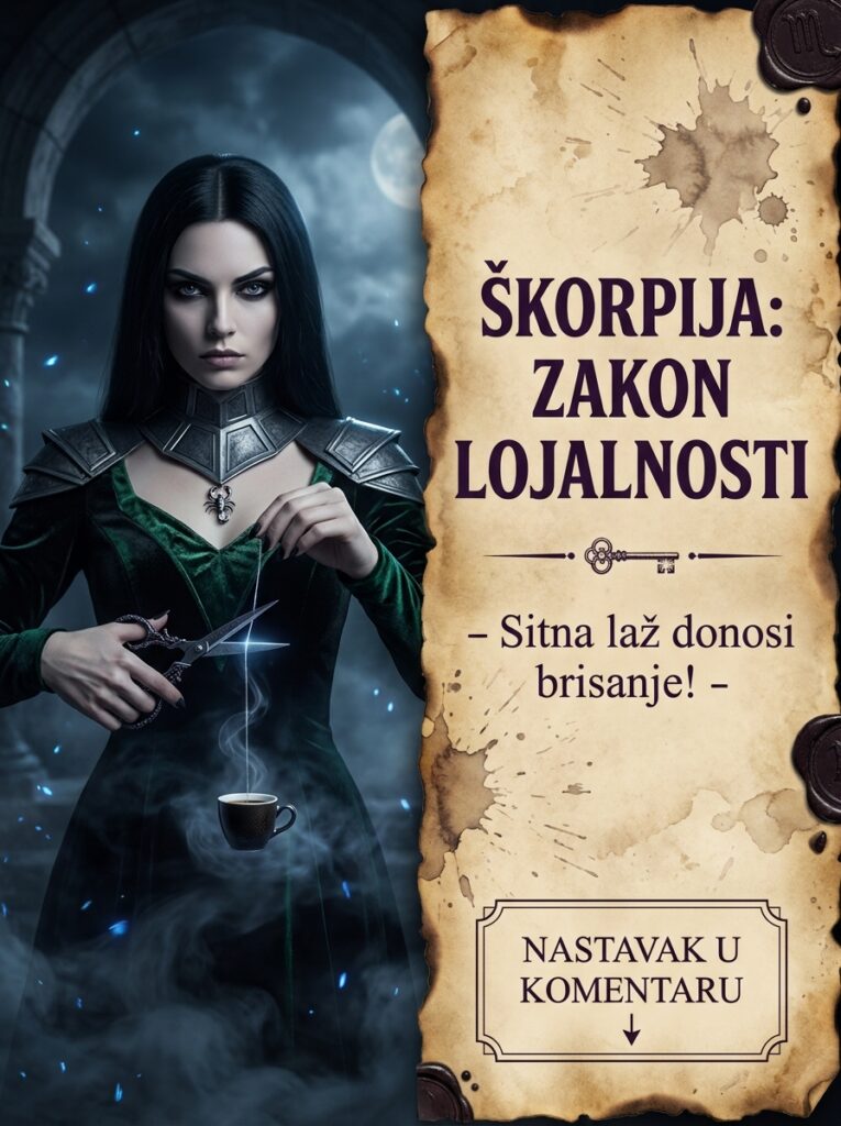 EKSTREMNA LOJALNOST ŠKORPIJE: Pomoći će vam da sakrijete leš u pola noći, ali će vas doživotno precrtati ako je slažete za običnu kafu!
