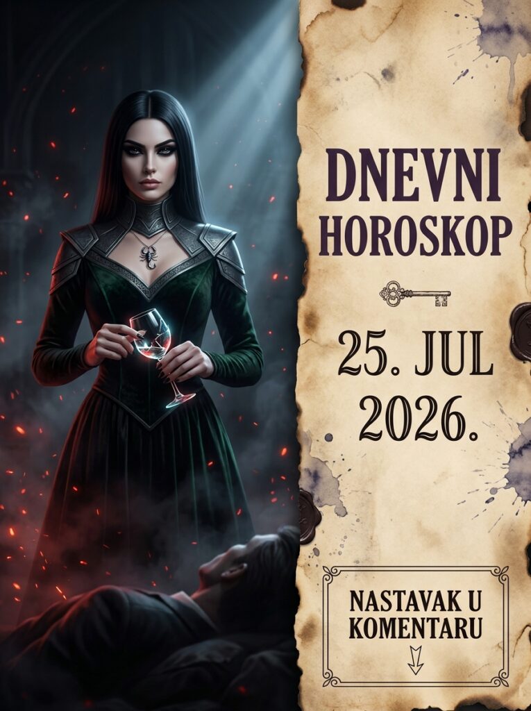 ŠKORPIJA – DNEVNI HOROSKOP ZA 25. JUL 2026: Subota donosi pad lažnih prijatelja u blato, a vaša zaleđena tišina im gasi svaku nadu za spas!