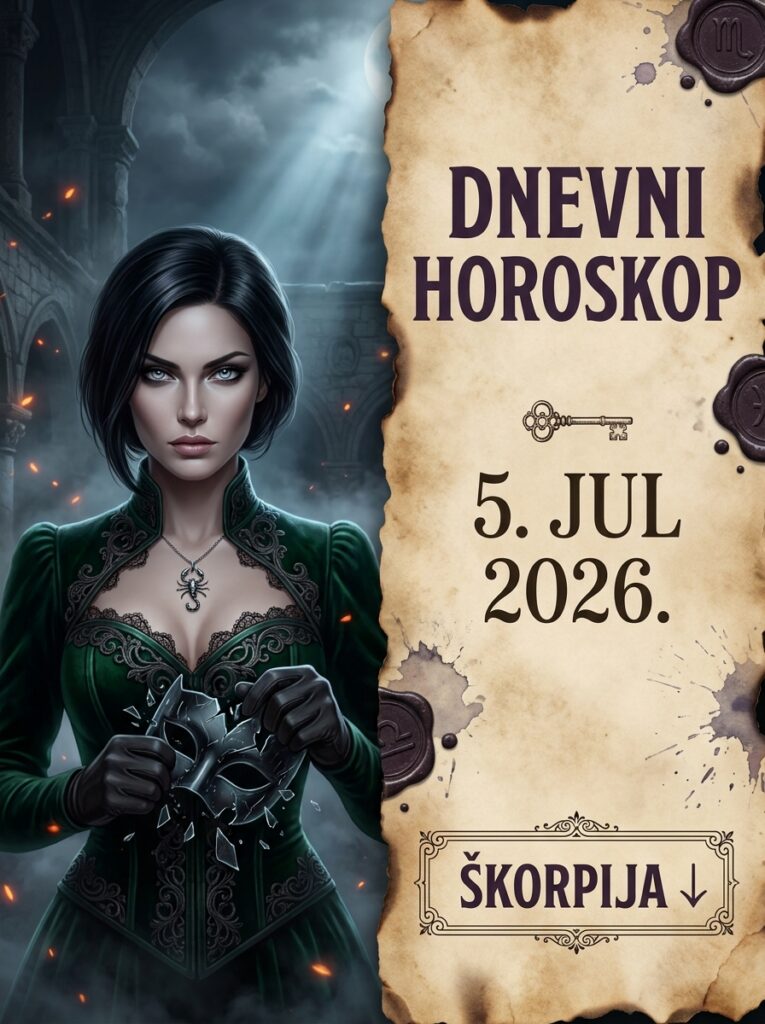ŠKORPIJA – DNEVNI HOROSKOP ZA 5. JUL 2026: Neko iz vaše blizine pravi fatalnu grešku, a vaša olovna tišina postaje njihova najgora kazna!