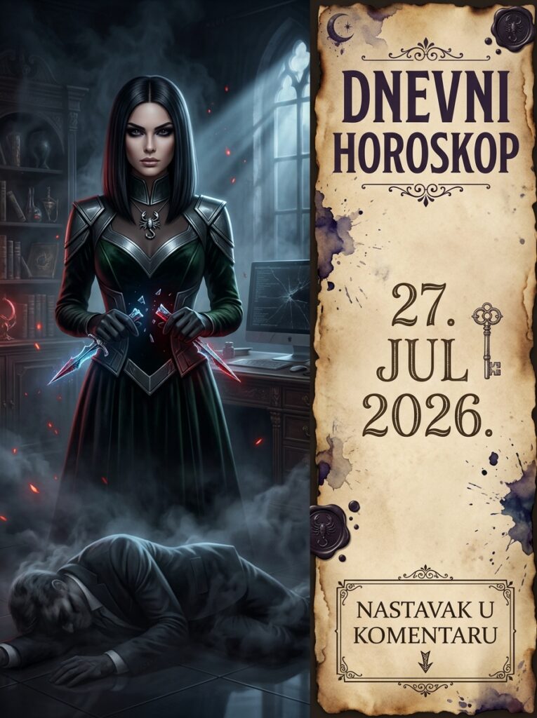 ŠKORPIJA – DNEVNI HOROSKOP ZA 27. JUL 2026: Ponedeljak donosi prljavu zamku amatera, a vaš olovni, zaleđeni šah-mat im lomi kičmu do pepela!