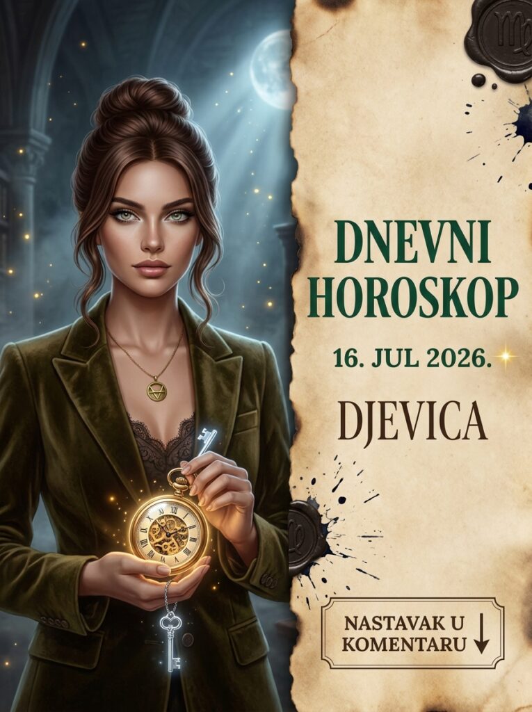 DNEVNI HOROSKOP 16. JUL 2026. – DJEVICA: Četvrtak apsolutne čistke! Saznajte kako ćete danas hirurški odstraniti parazite i zašto vaš zaleđeni osmeh vredi milione!