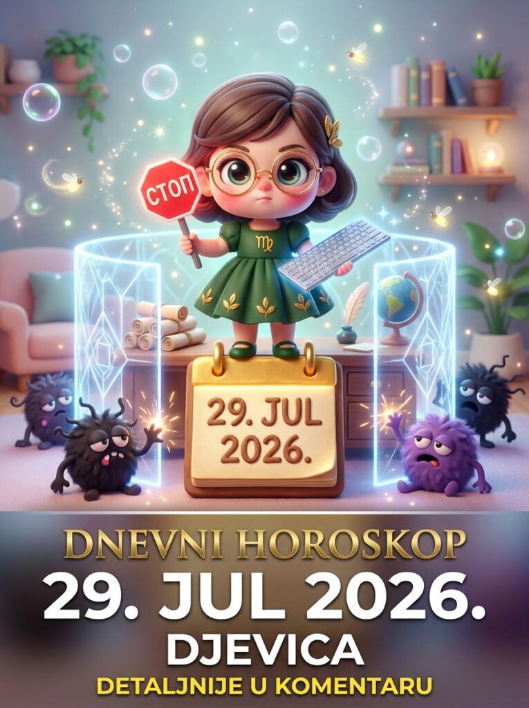 DNEVNI HOROSKOP 29. JUL 2026. – DJEVICA: Sreda apsolutnog preseka! Saznajte zašto danas hirurški sečete tuđi diletantizam i kako vaša zaleđena tišina donosi pobedu!
