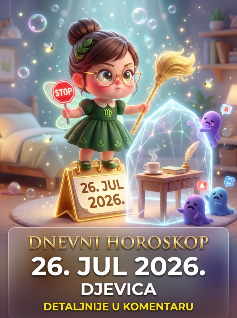 DNEVNI HOROSKOP 26. JUL 2026. – DJEVICA: Nedelja surovog reseta! Saznajte kako vaš zaleđeni um danas priprema teren za tiraniju i zašto večeras bez milosti brišete sve parazite iz svog života!