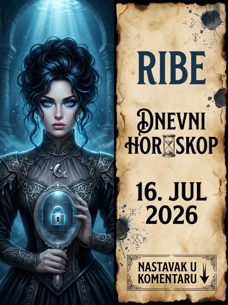 RIBE – Dnevni horoskop za 16. jul 2026: Četvrtak stravičnih iskušenja! Zvezde vas upozoravaju na opasnu zamku prošlosti i uče vas kako da zauvek ućutkate svoj strah od samoće!