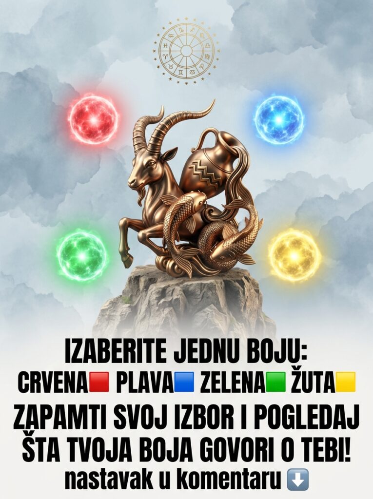 IZABERITE JEDNU BOJU (CRVENA, PLAVA, ZELENA, ŽUTA): Karmički test podsvesti koji brutalno razotkriva najmračnije tajne Jarca, Vodolije i Riba!
