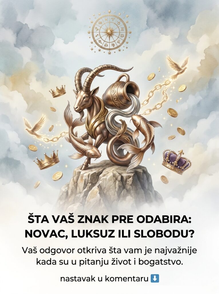 ŠTA VAŠ ZNAK PRE ODABIRA: NOVAC, LUKSUZ ILI SLOBODU? Karmički kodovi bogatstva koji otkrivaju najmračnije tajne Jarca, Vodolije i Riba!