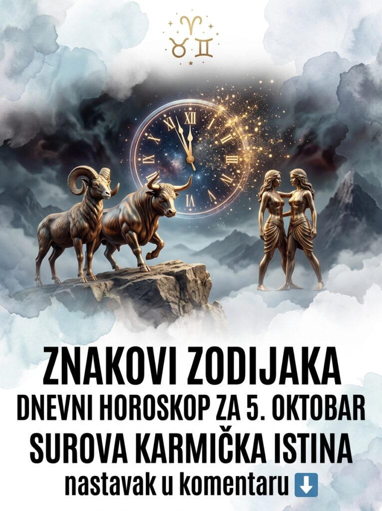 DNEVNI HOROSKOP ZA 5. OKTOBAR: Sudbonosni presek, kolaps vaših svakodnevnih laži i surova kosmička istina za Ovna, Bika i Blizance